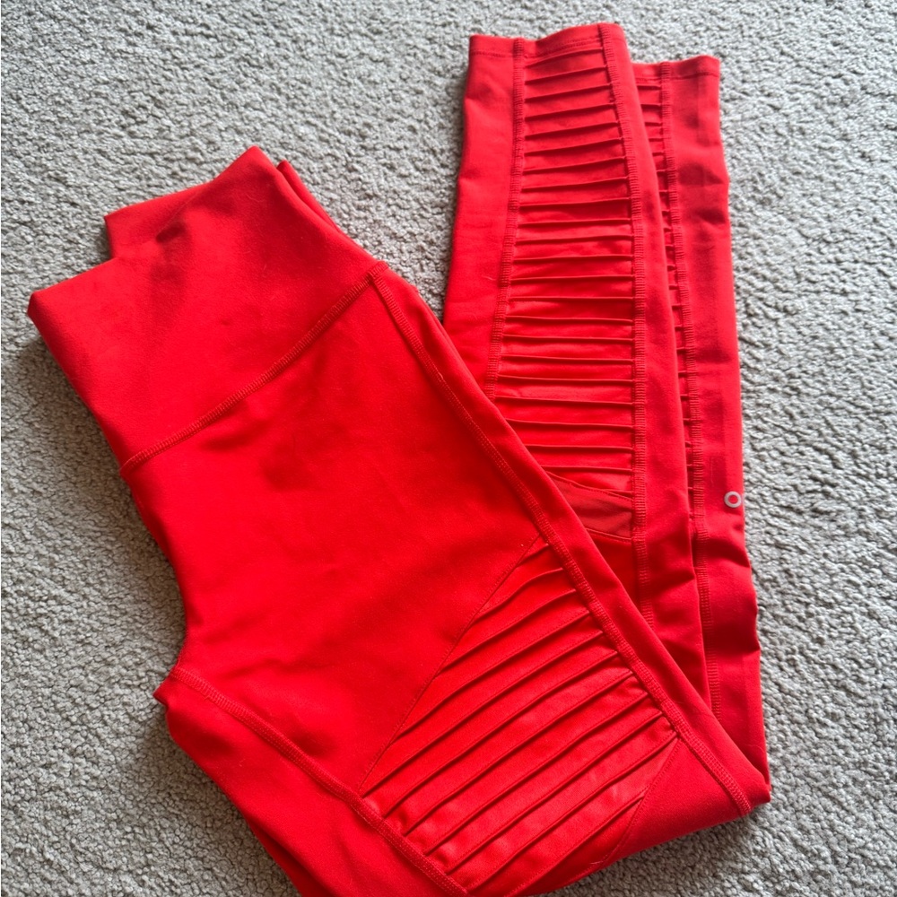 ALO Yoga Moto Cherry Red Leggings